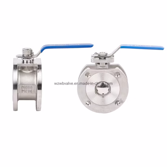 Pn16 Itália Tipo CF8m SS304 1PC Válvula de esfera flangeada wafer com almofada de montagem ISO